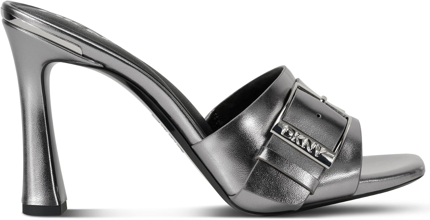 image:imageDKNY Womens Clorissa Evening Sandal Mule Heel with Belt DetailNickel