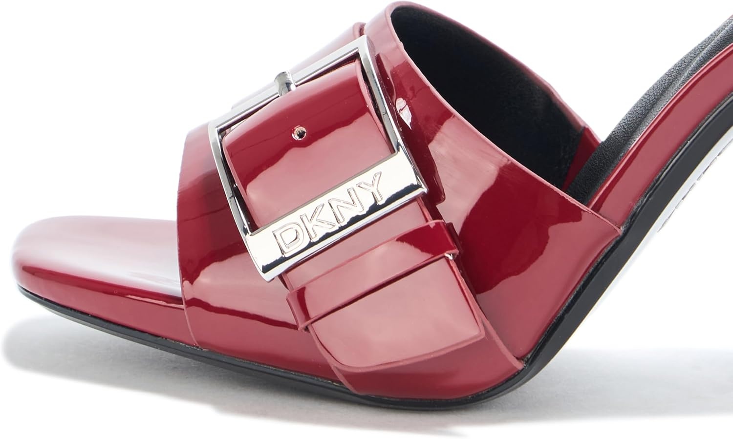image:imageDKNY Womens Clorissa Evening Sandal Mule Heel with Belt DetailRuby Red