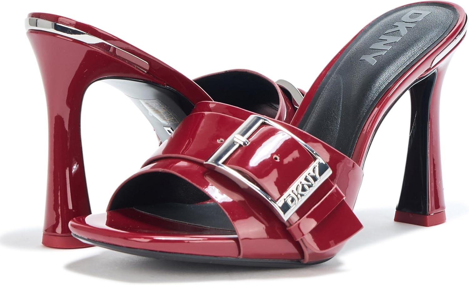 image:imageDKNY Womens Clorissa Evening Sandal Mule Heel with Belt DetailRuby Red