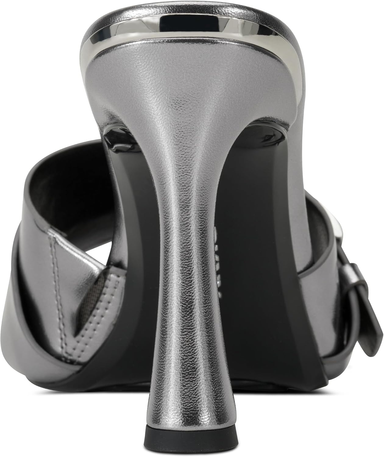 image:imageDKNY Womens Clorissa Evening Sandal Mule Heel with Belt DetailSilver