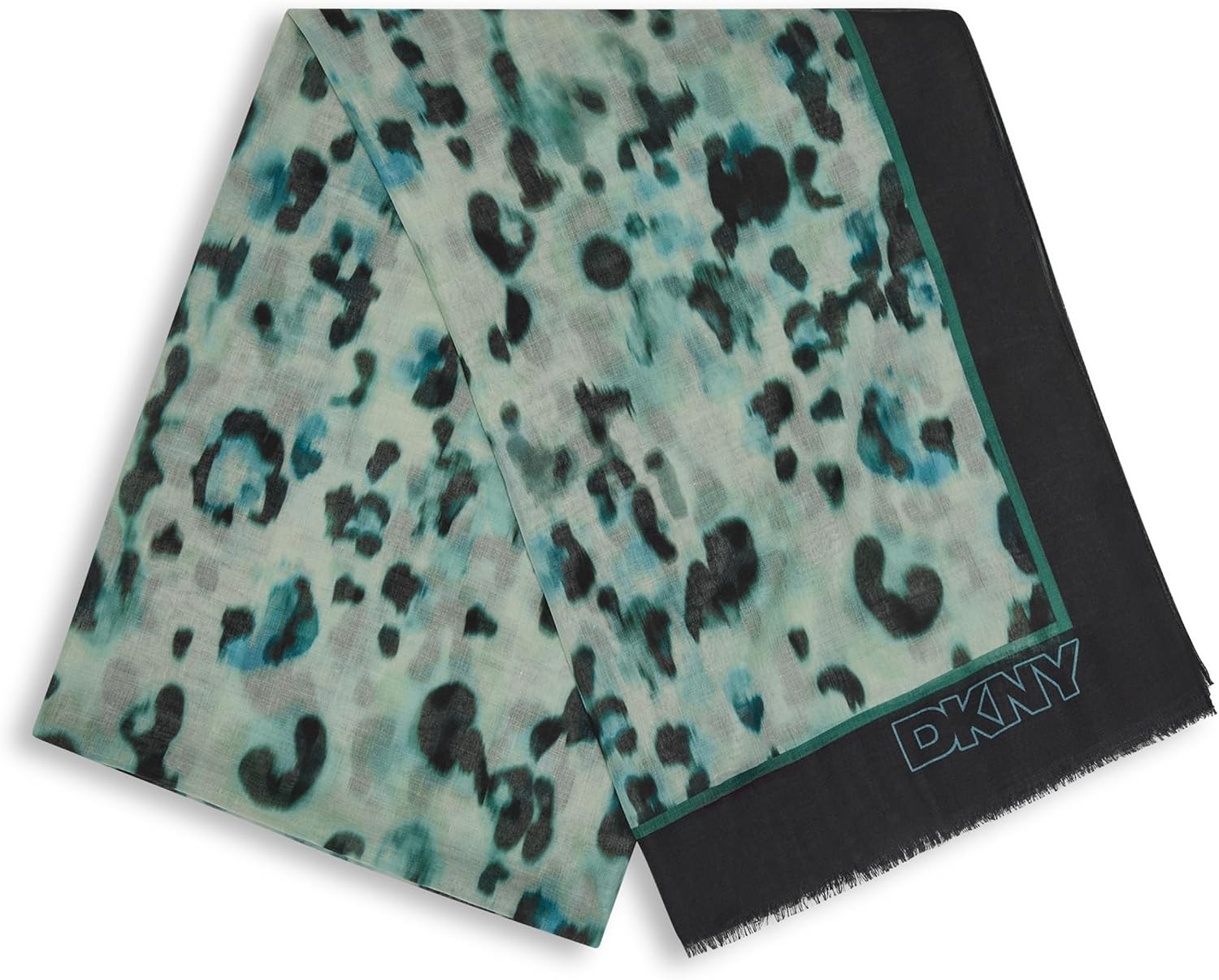 image:imageDKNY Womens Colored Leopard Oversized ScarfPark Green