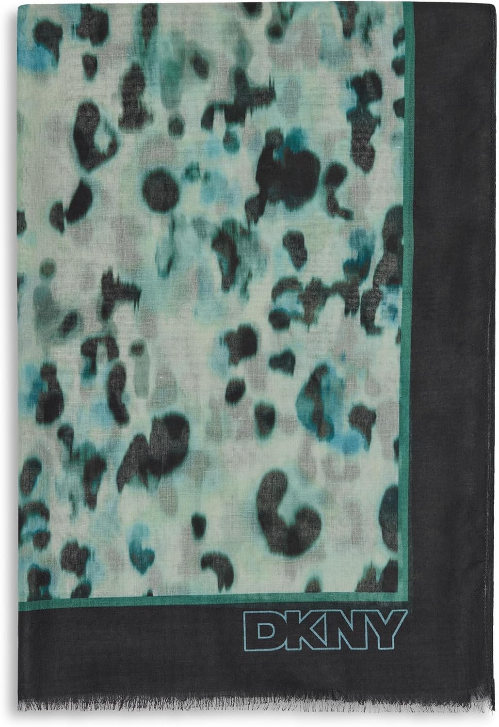 image:imageDKNY Womens Colored Leopard Oversized ScarfPark Green
