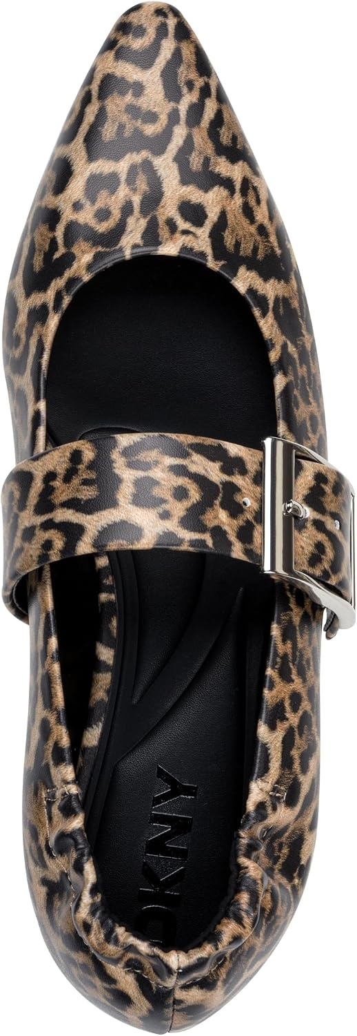image:imageDKNY Womens Cormic Ballet Flat with BuckleLeopard Print