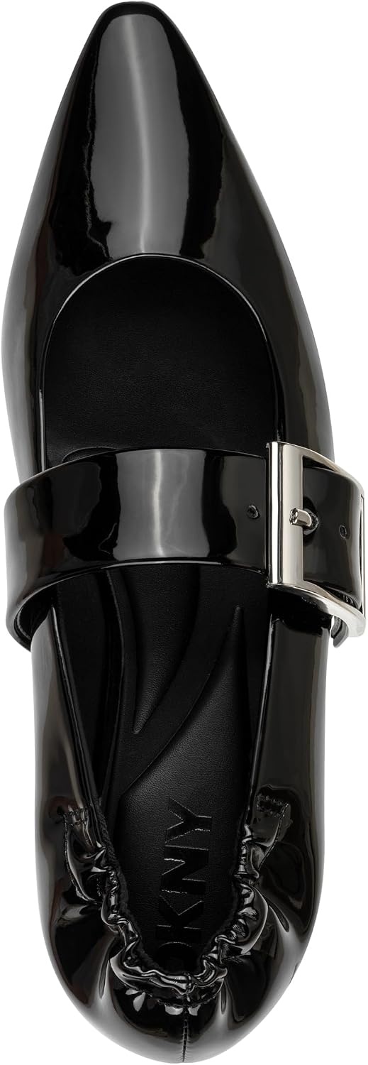 image:imageDKNY Womens Cormic Ballet Flat with BuckleShiny Black
