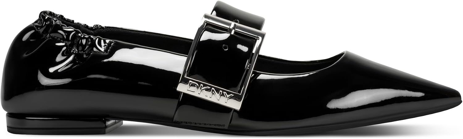 image:imageDKNY Womens Cormic Ballet Flat with BuckleShiny Black