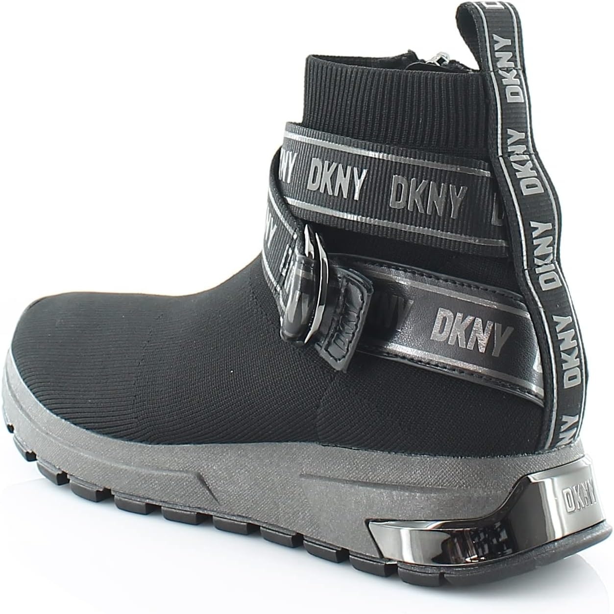 image:imageDKNY Womens Cosmos Wedge SneakersBlackDark Gunmetal