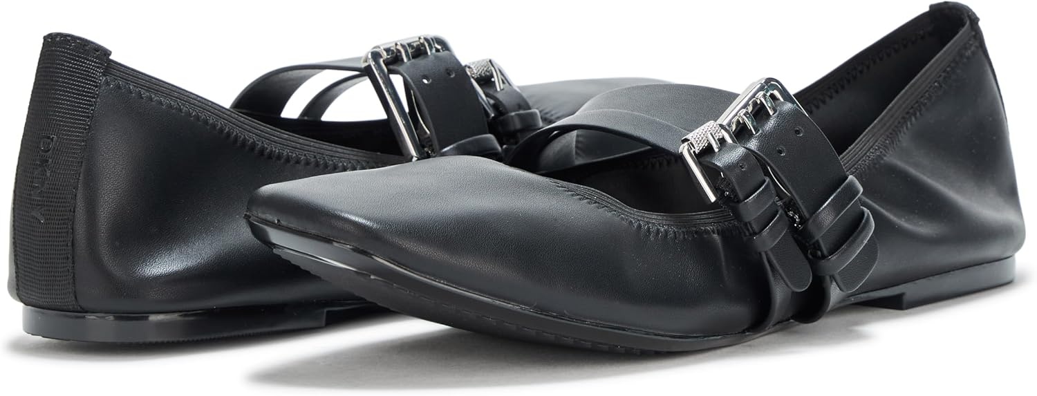 image:imageDKNY Womens Dade Ballet Flat with Double Buckle StrapBlack
