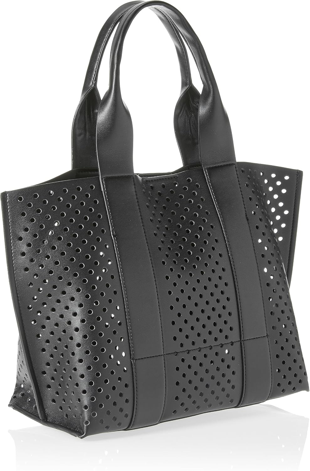 image:imageDKNY Womens Dakota Medium Tote BagBlackSilver Combo