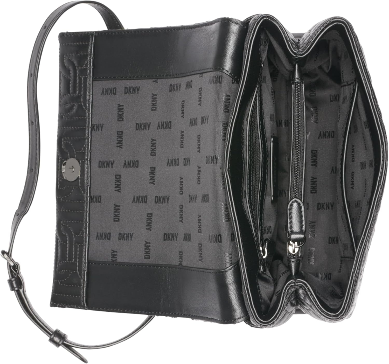 image:imageDKNY Womens Delanie Flap Shoulder BagBlackBlack