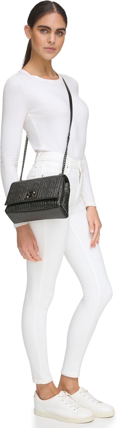image:imageDKNY Womens Delanie Flap Shoulder BagBlackBlack