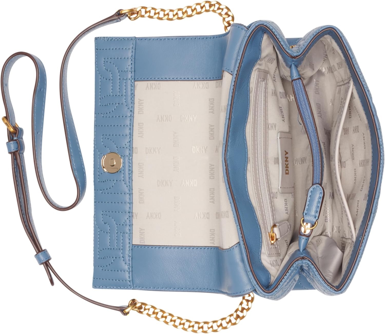 image:imageDKNY Womens Delanie Flap Shoulder BagCoastal Blue