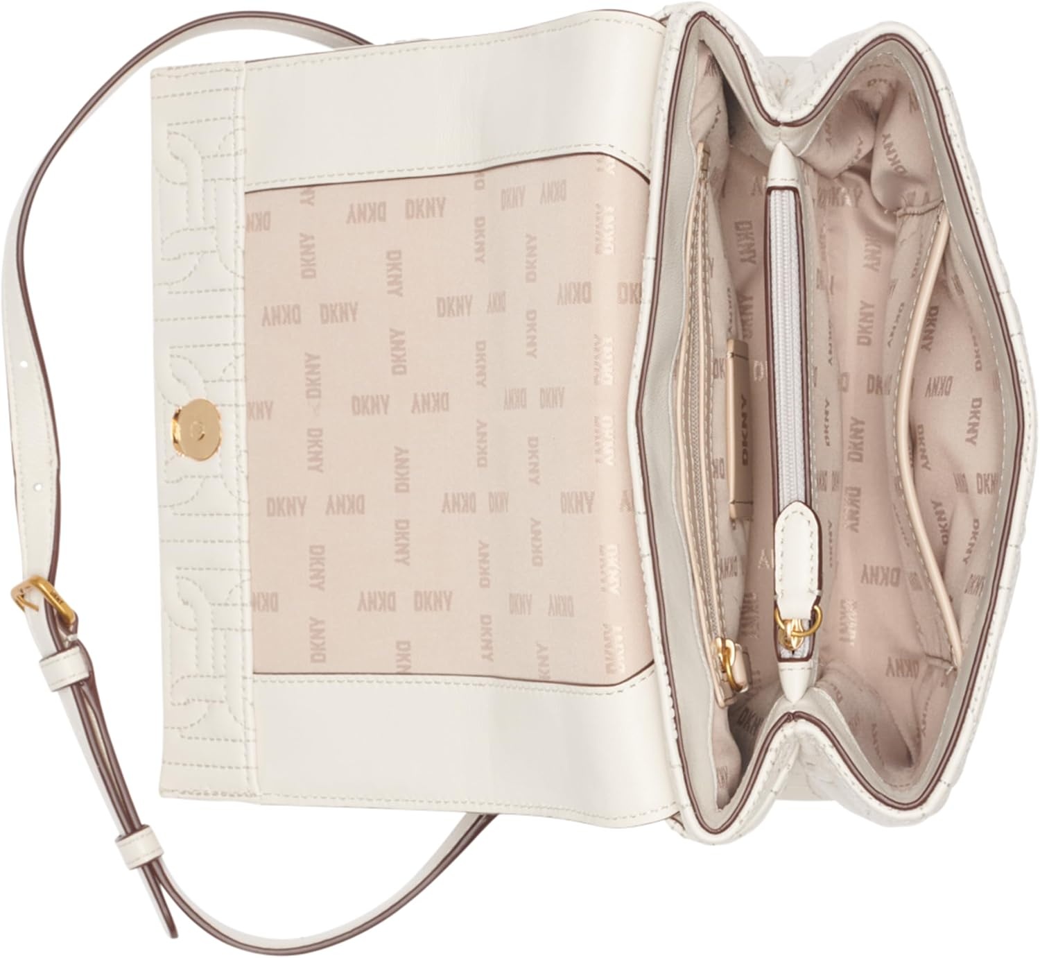 image:imageDKNY Womens Delanie Flap Shoulder BagPebble