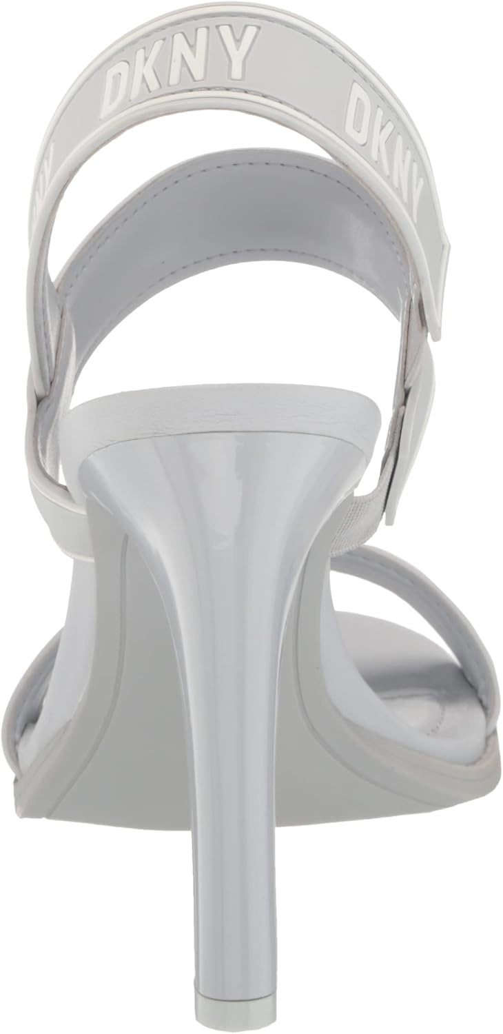 image:imageDKNY Womens Essential CAIMid Open Toe Fashion Pump Heel Sandal HeeledHalogenWhite