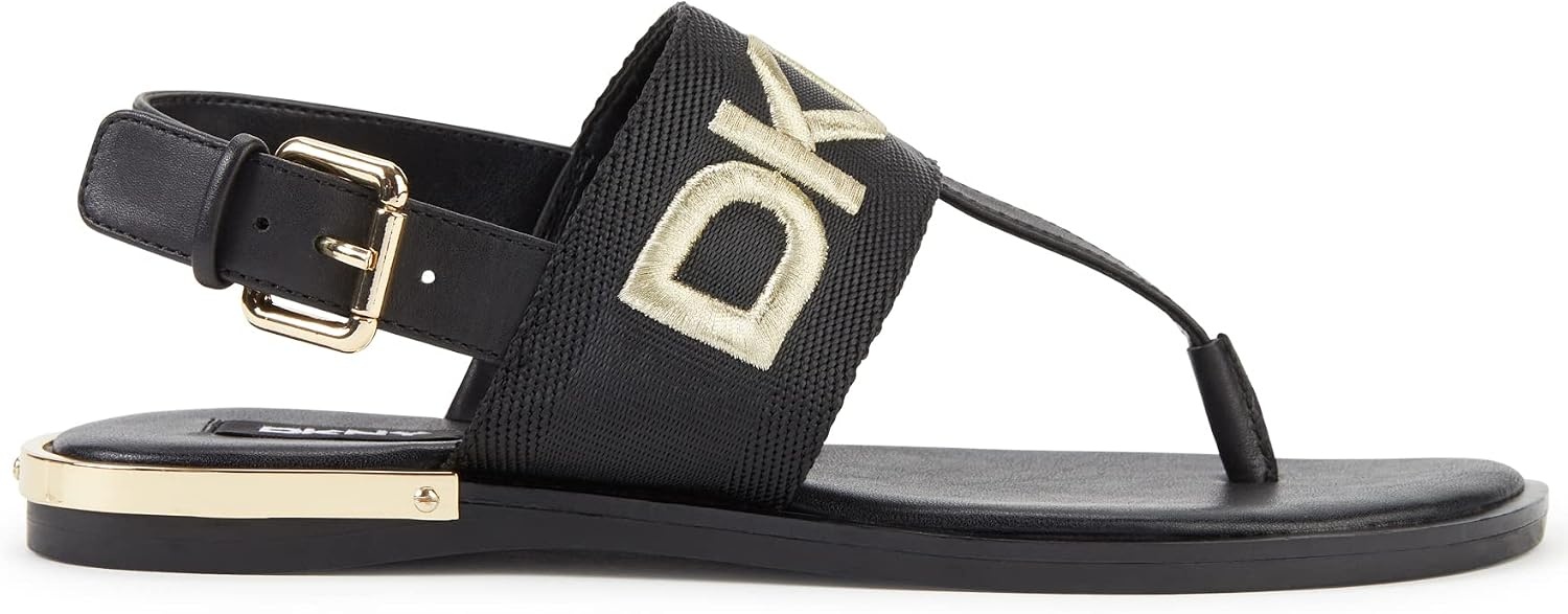 image:imageDKNY Womens Essential Open Toe Fashion Pump Heel Sandal HeeledBlackGold Amber