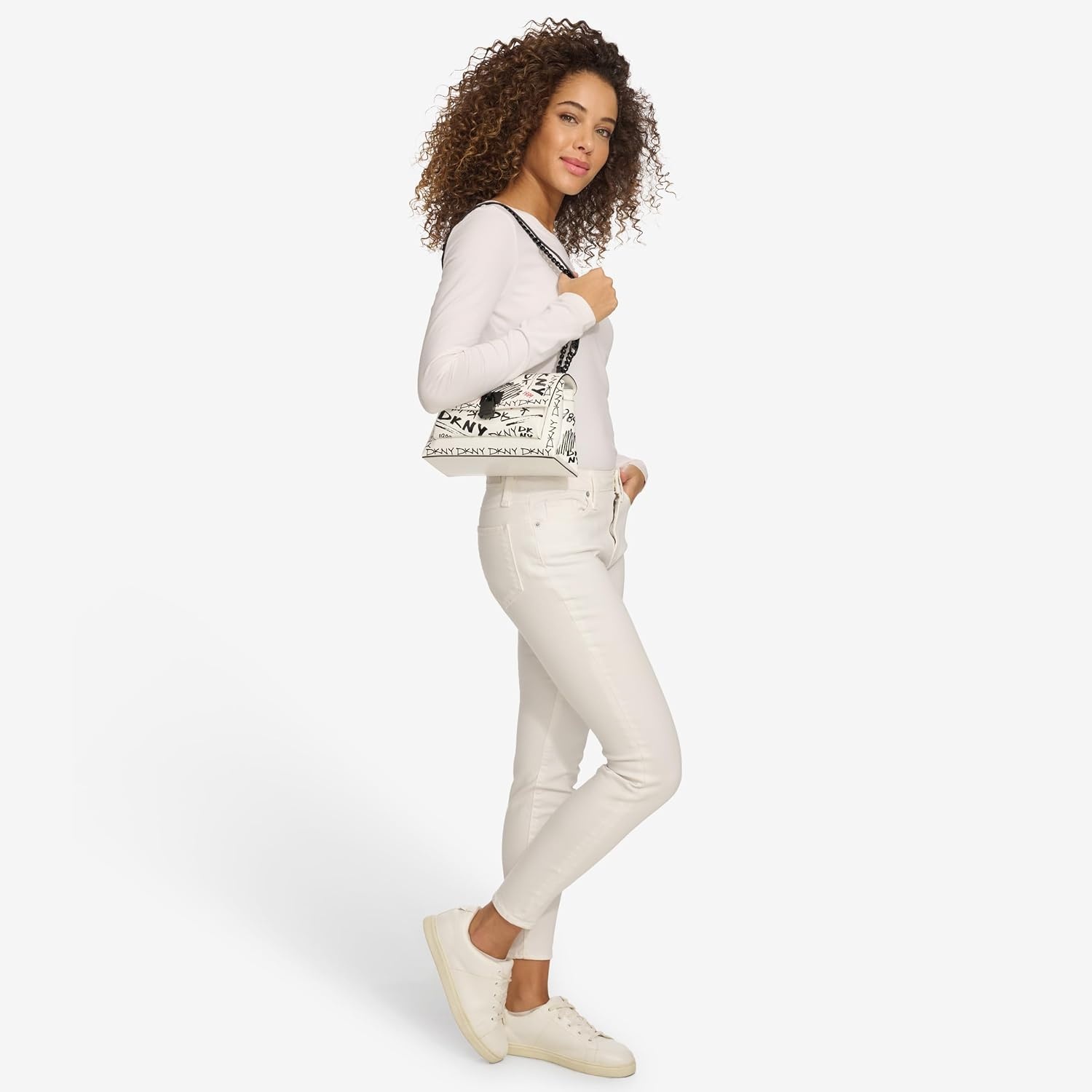 image:imageDKNY Womens Evie Shoulder BagOptic White Combo