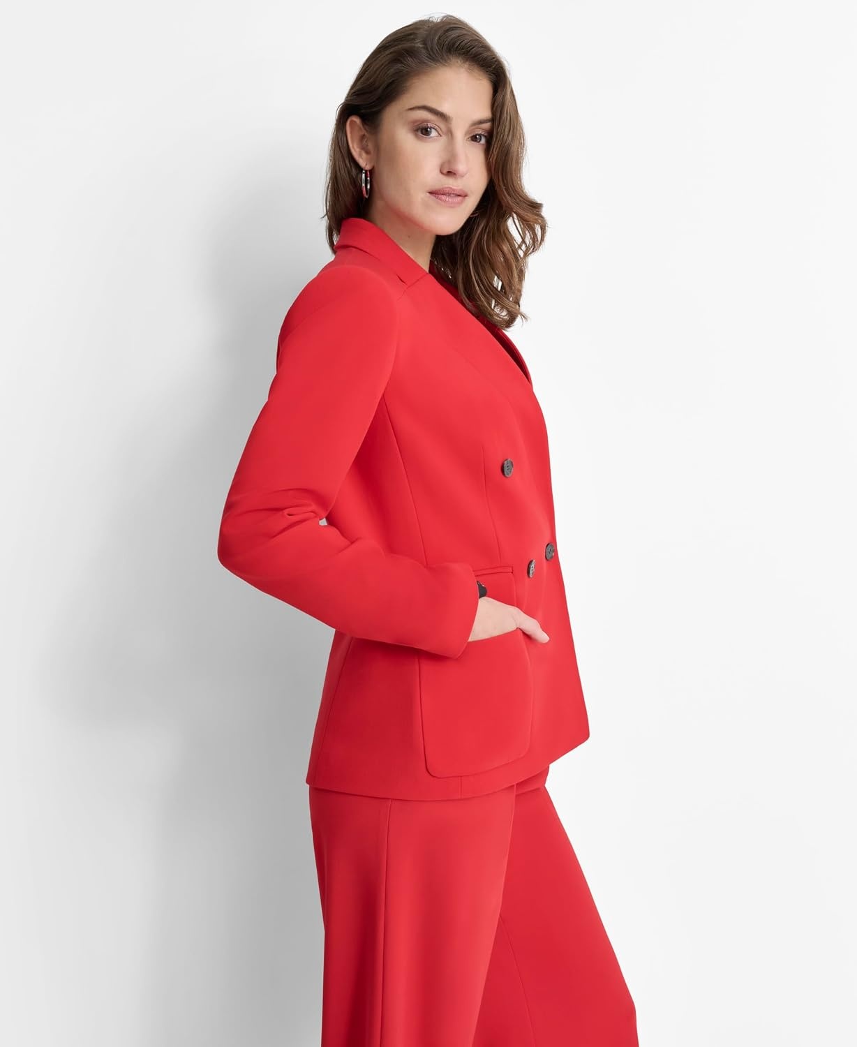 image:imageDKNY Womens Formal Work Wear Long Sleeve Double Breasted JacketRed Light