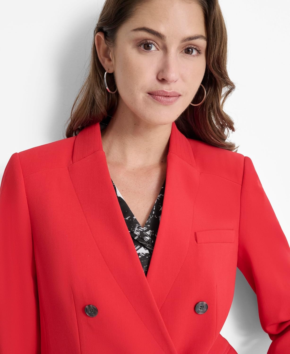 image:imageDKNY Womens Formal Work Wear Long Sleeve Double Breasted JacketRed Light