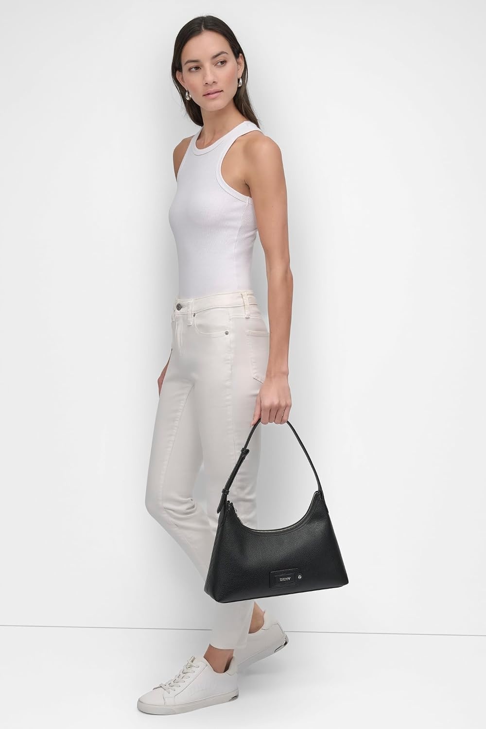 image:imageDKNY Womens Glee Shoulder BagBlackSilver