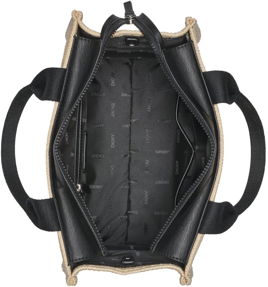 image:imageDKNY Womens Hadlee Medium Canvas Tote BagNaturalBlack