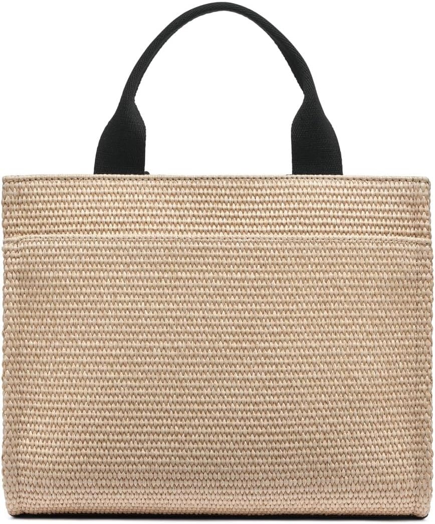 image:imageDKNY Womens Hadlee Medium Canvas Tote BagNaturalBlack
