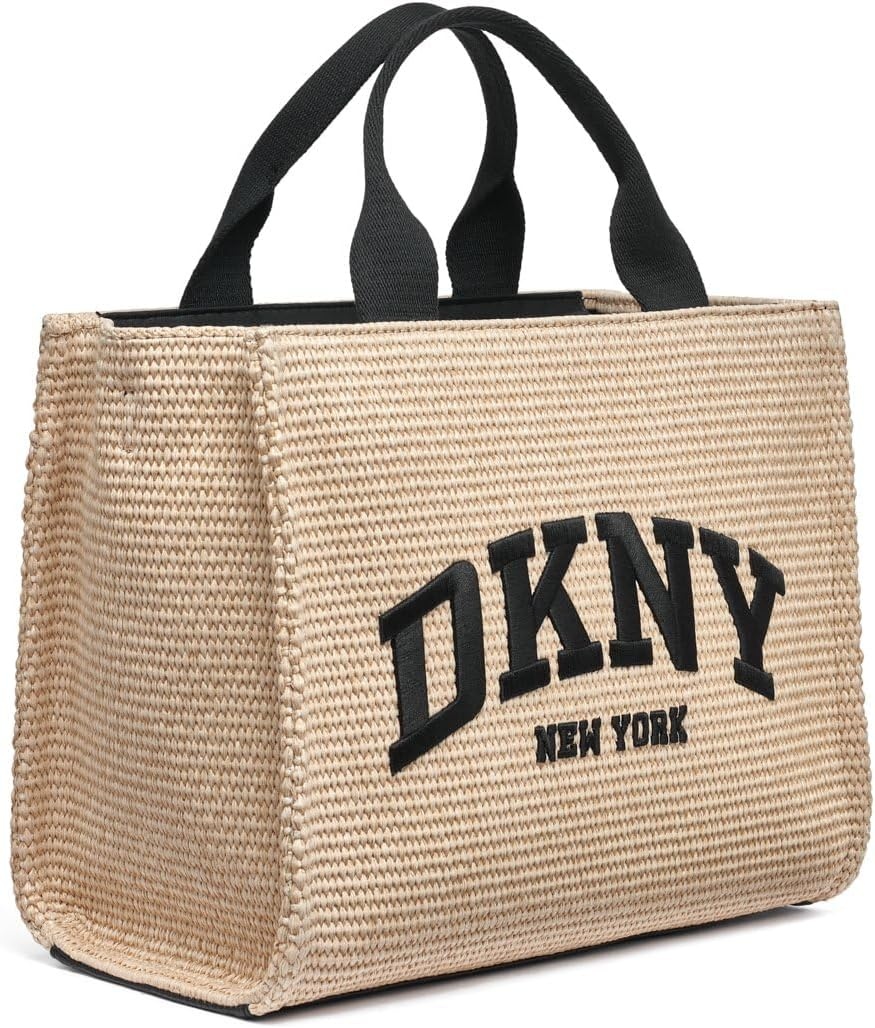 image:imageDKNY Womens Hadlee Medium Canvas Tote BagNaturalBlack