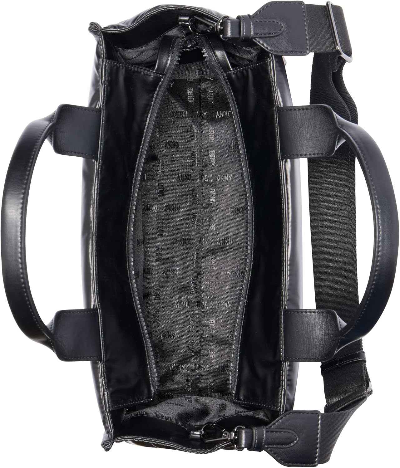 image:imageDKNY Womens Hadlee Medium Faux Leather ToteBlackGunmetal