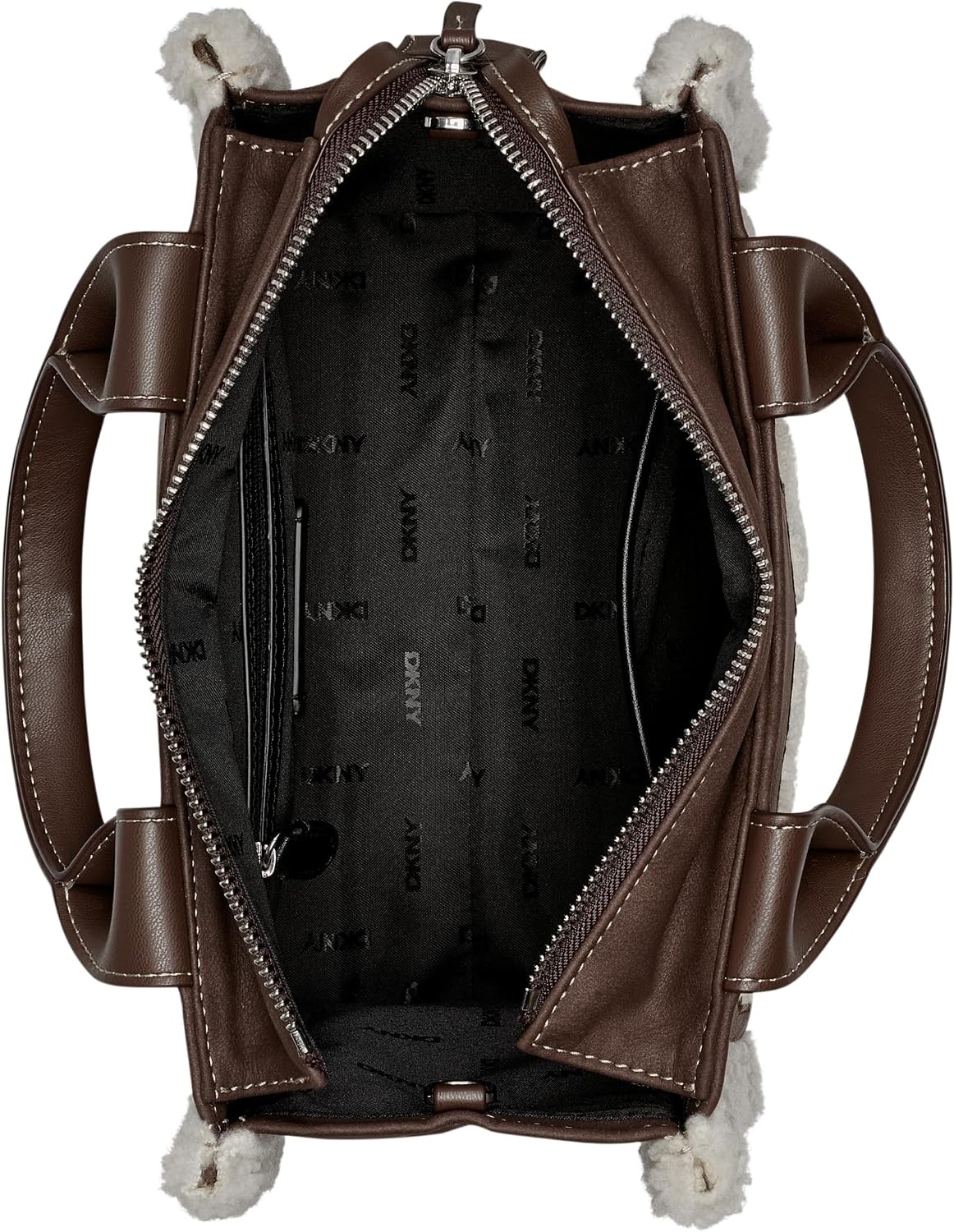 image:imageDKNY Womens Hadlee Small Fur Tote BagChocolate