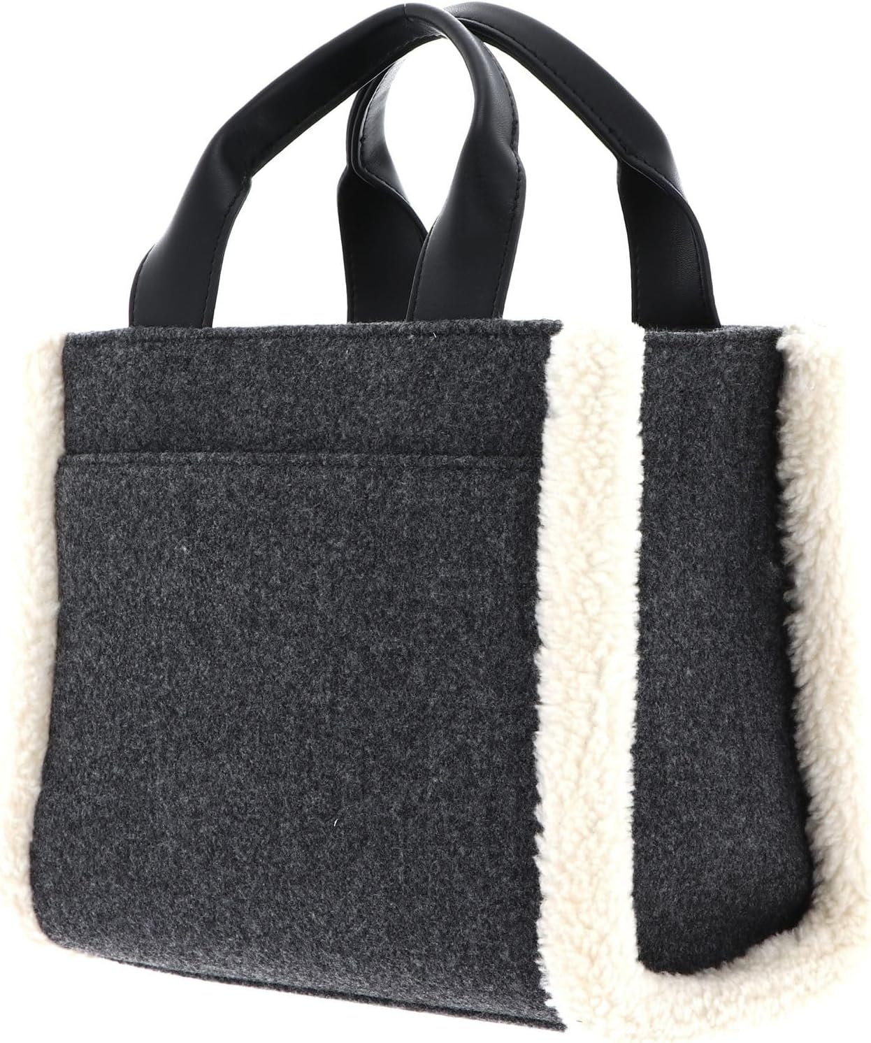 image:imageDKNY Womens Hadlee Small Fur Tote BagDark Gray Combo