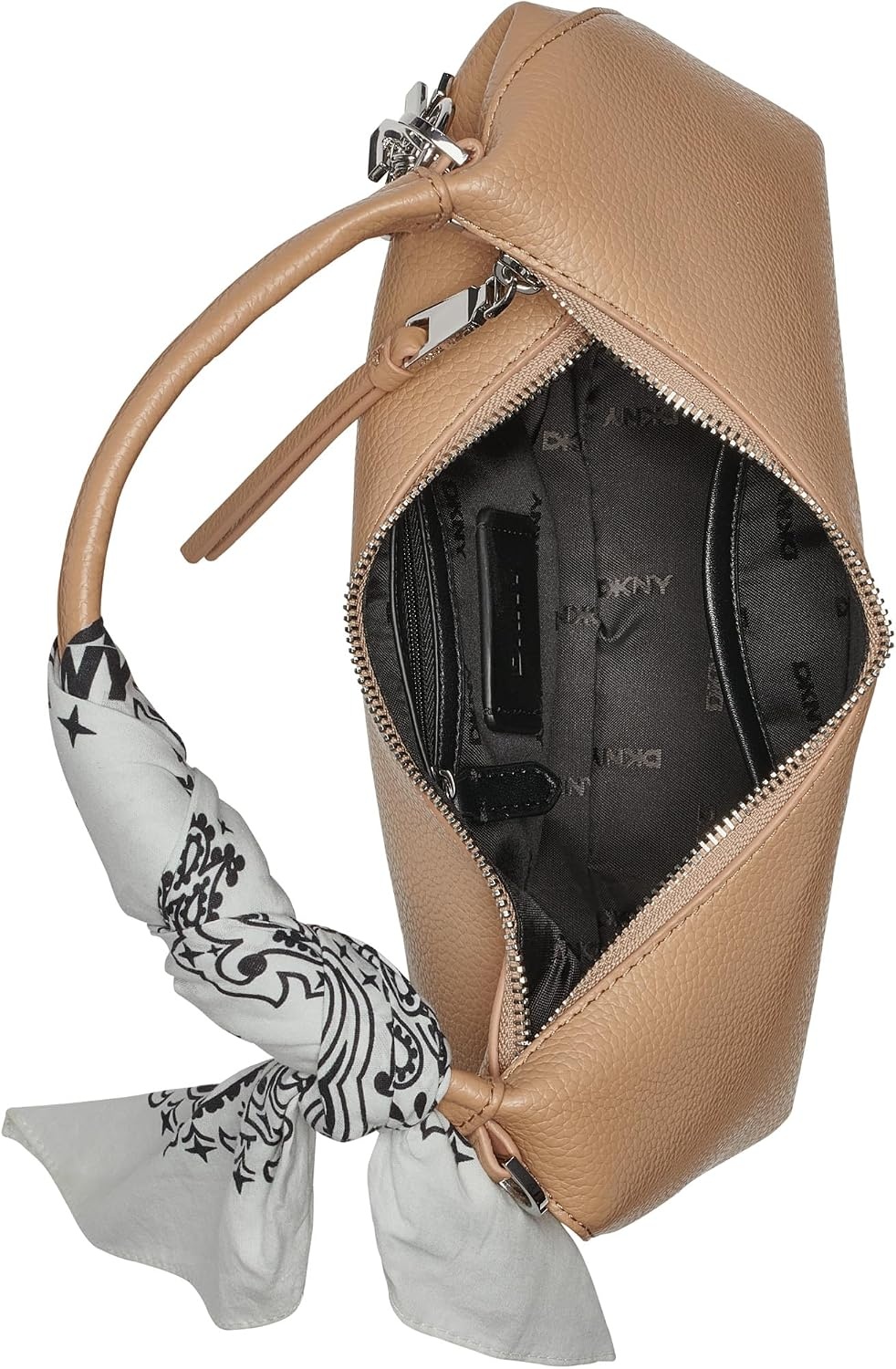 image:imageDKNY Womens Imma Crossbody Bag With Logo Keychain and Tie ScarfCappucino