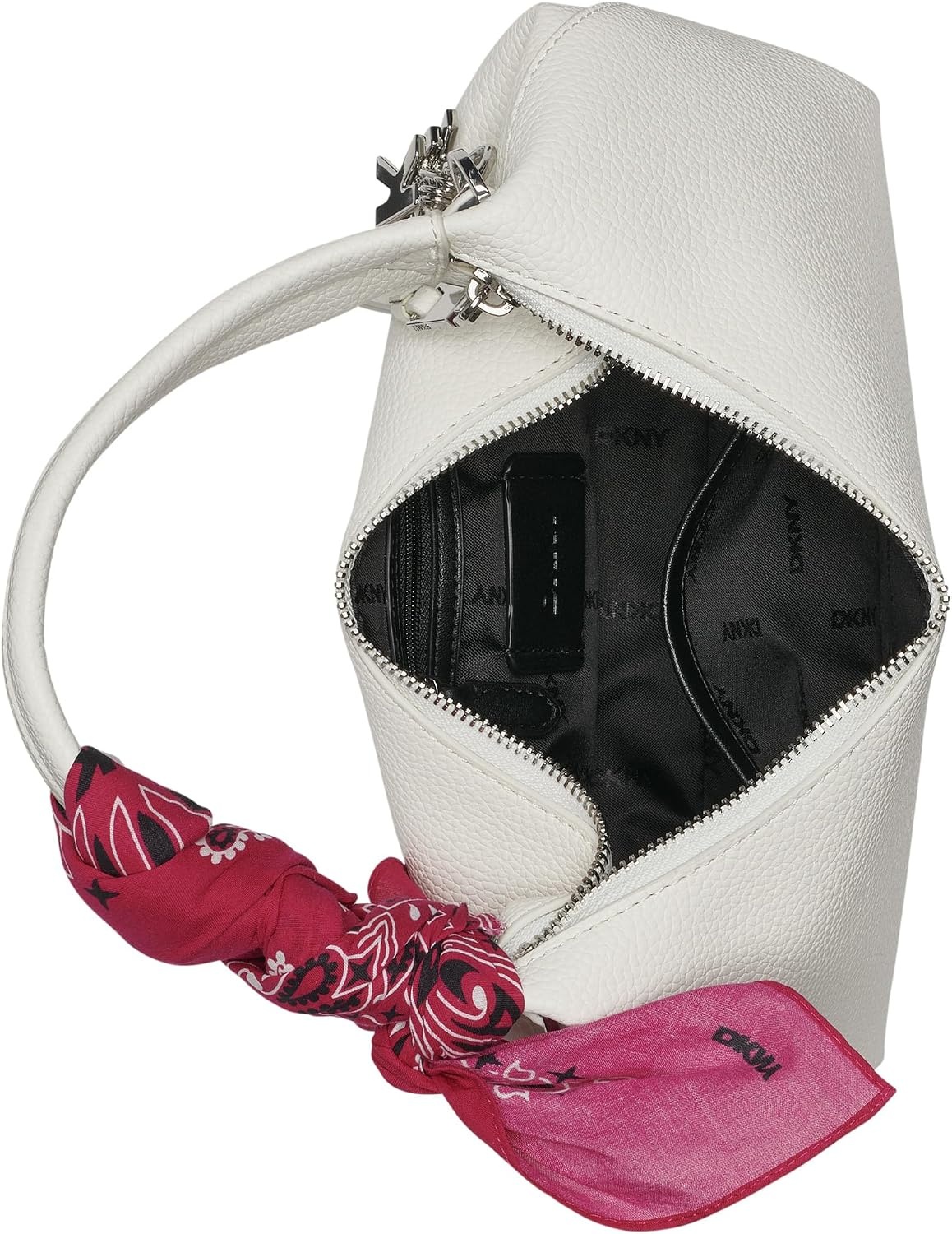 image:imageDKNY Womens Imma Crossbody Bag With Logo Keychain and Tie ScarfMarshmallow