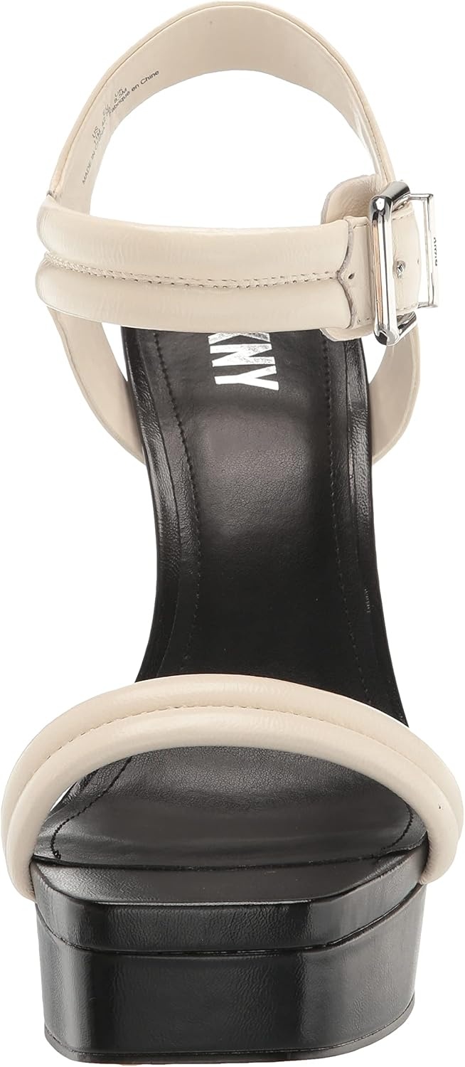 image:imageDKNY Womens Jaysha Evening Platform Dress Heel With Belt Strap DetailEgg Nog