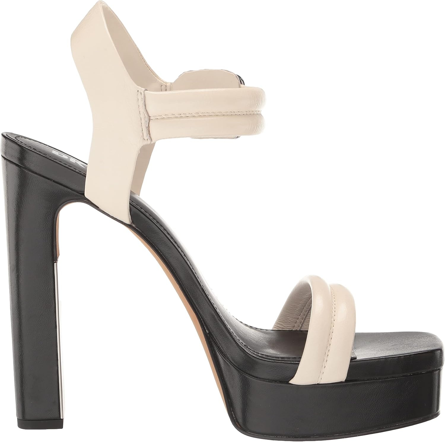 image:imageDKNY Womens Jaysha Evening Platform Dress Heel With Belt Strap DetailEgg Nog