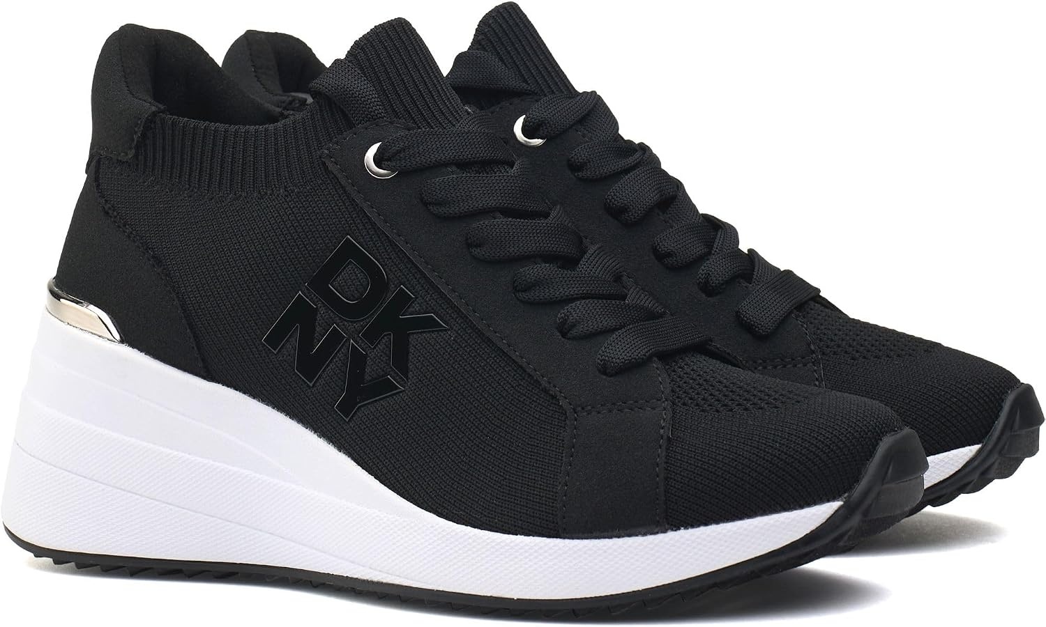 image:imageDKNY Womens Kasia Everyday Lace Up Wedge SneakerBlack