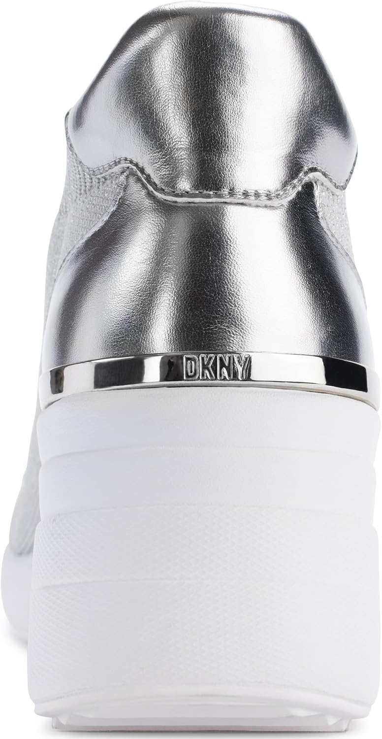 image:imageDKNY Womens Kasia Everyday Lace Up Wedge SneakerGreySilver