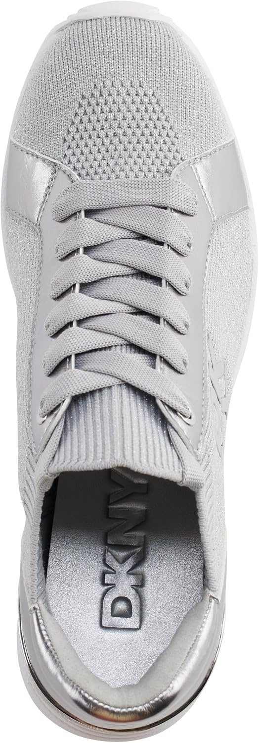 image:imageDKNY Womens Kasia Everyday Lace Up Wedge SneakerGreySilver