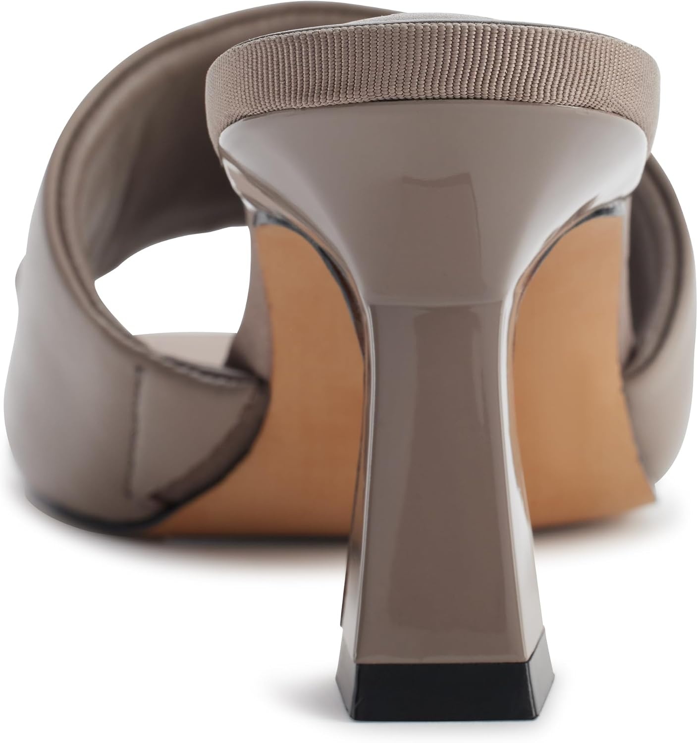 image:imageDKNY Womens Keke Square Toe Heeeld Sandal Mule With LogoAsh