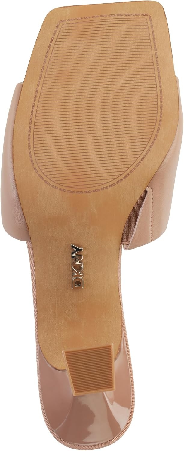 image:imageDKNY Womens Keke Square Toe Heeeld Sandal Mule With LogoBlush
