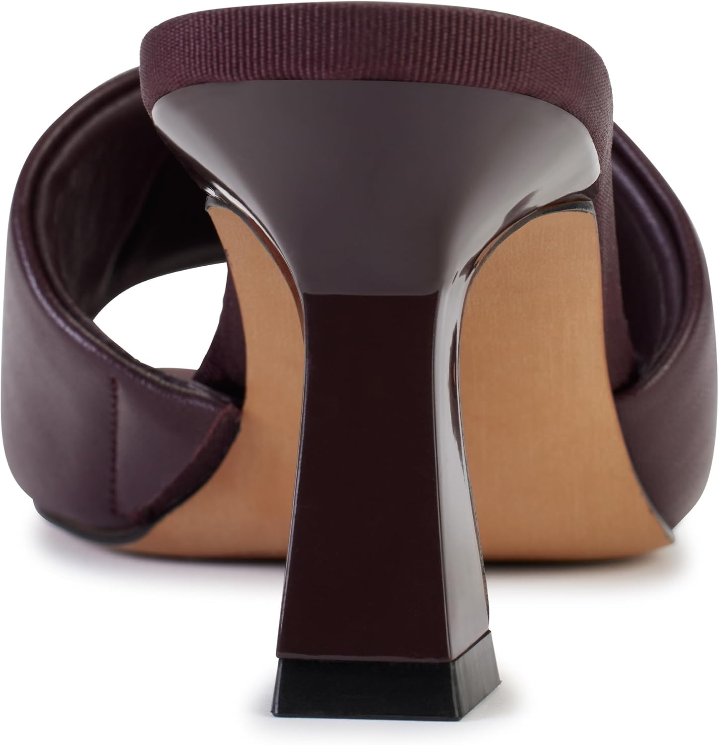 image:imageDKNY Womens Keke Square Toe Heeeld Sandal Mule With LogoDark Cherry