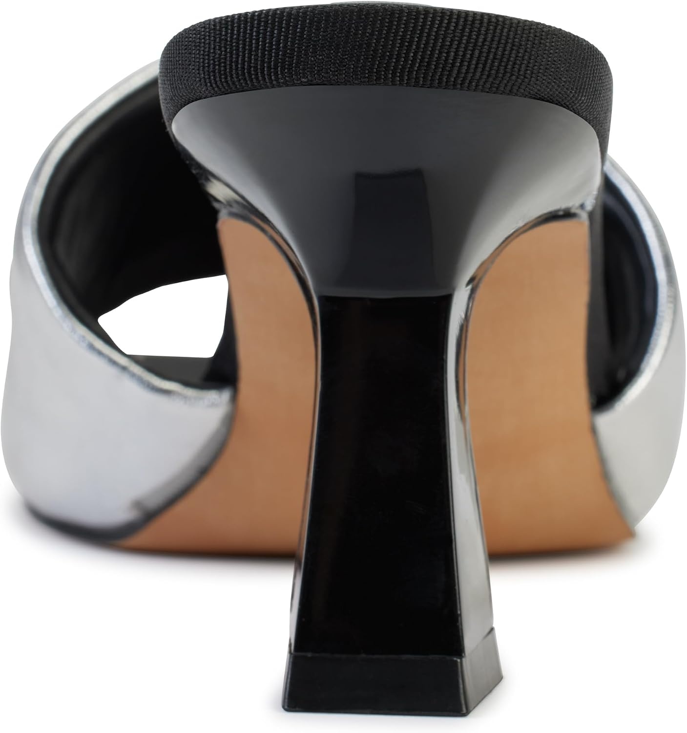 image:imageDKNY Womens Keke Square Toe Heeeld Sandal Mule With LogoSilver