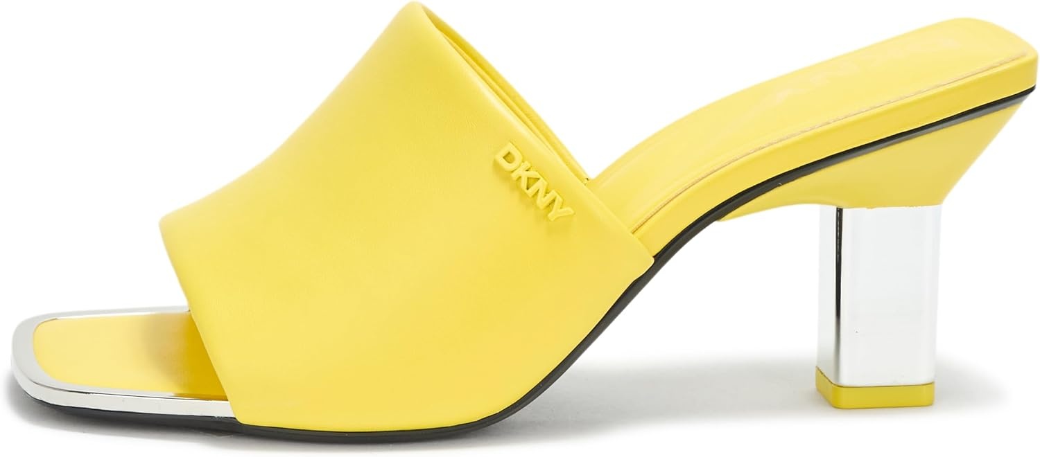 image:imageDKNY Womens Kelley Square Toe Heeled Sandal MuleDaffodil