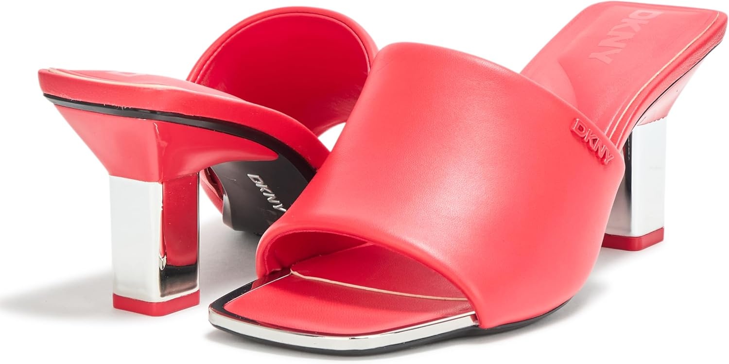 image:imageDKNY Womens Kelley Square Toe Heeled Sandal MuleWatermelon