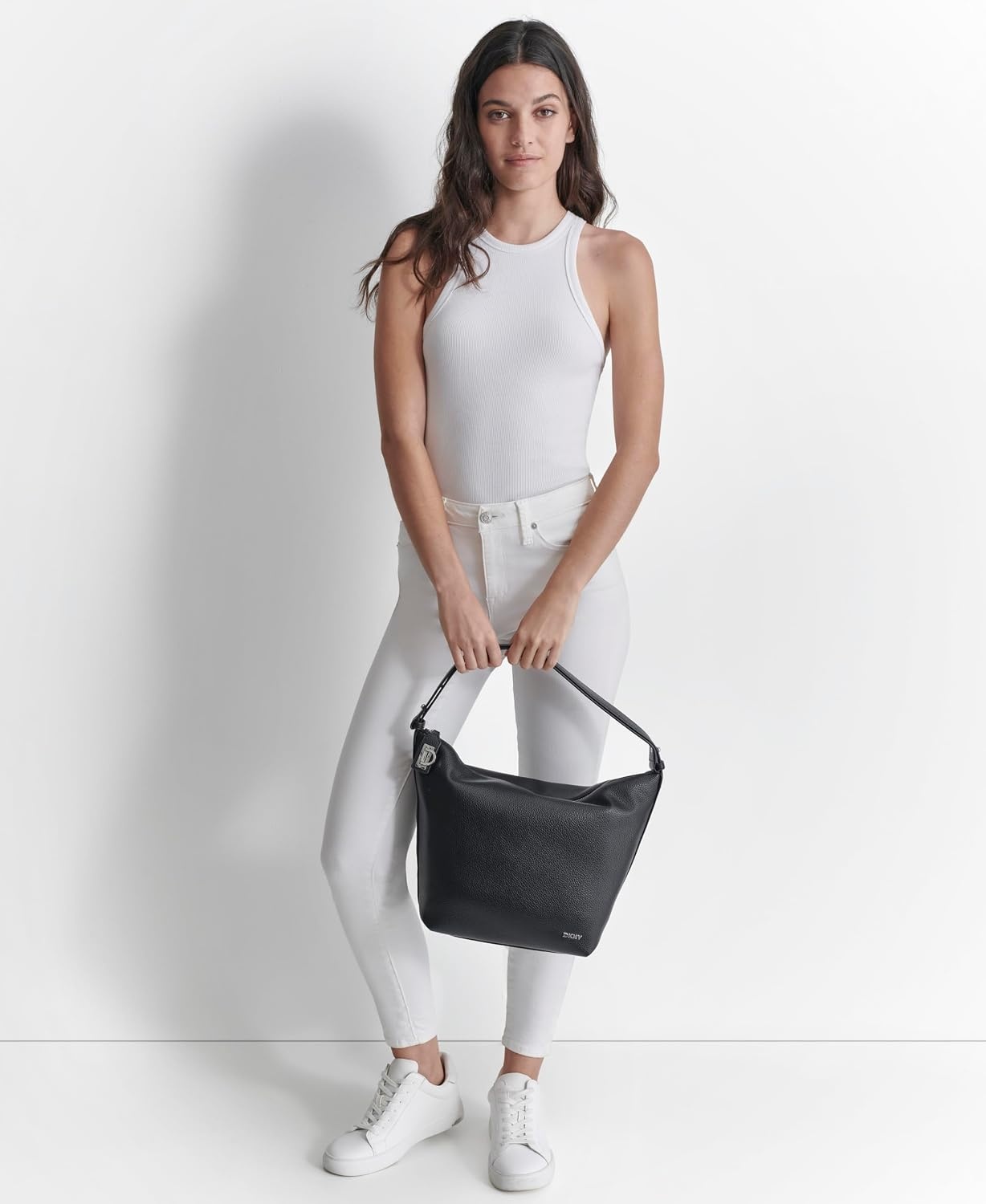 image:imageDKNY Womens Lena Hobo BagBlackSilver