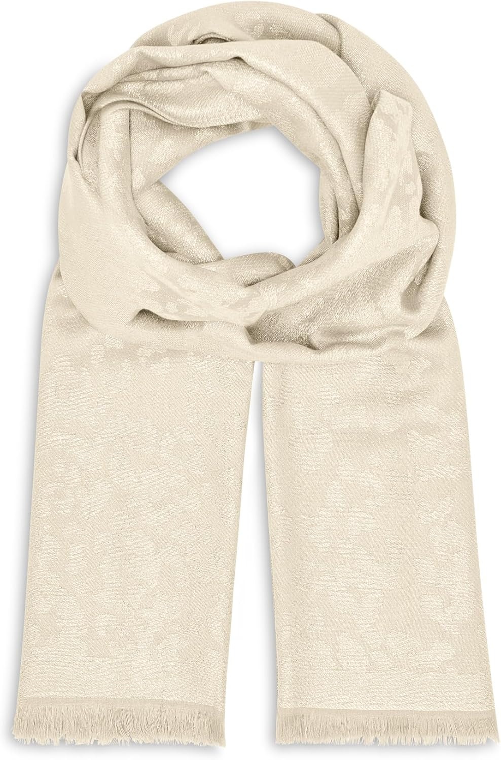 image:imageDKNY Womens Leopard Print Metallic PashminaIvory