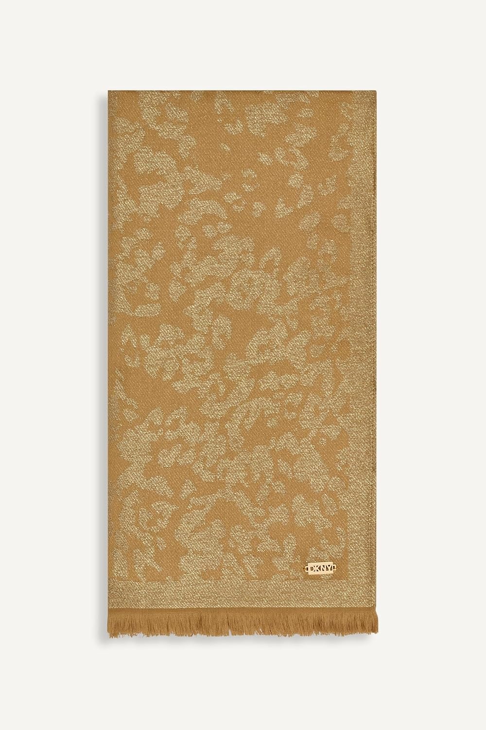 image:imageDKNY Womens Leopard Print Metallic PashminaWhiskey