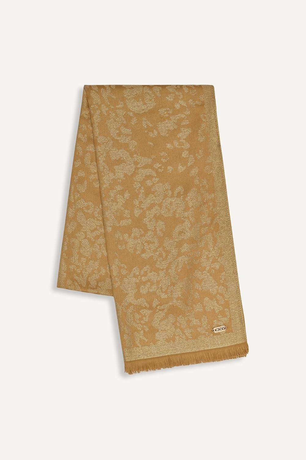 image:imageDKNY Womens Leopard Print Metallic PashminaWhiskey
