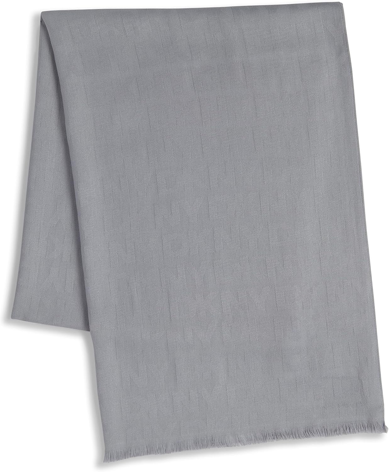 image:imageDKNY Womens Lightweight Logo Pashmina With Eyelash FringeGrey