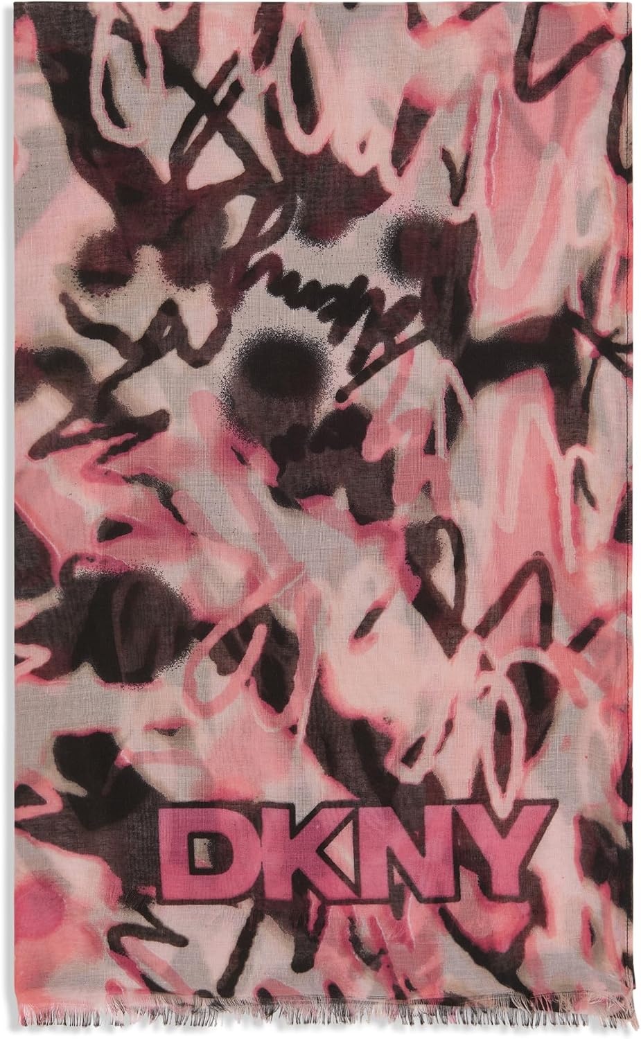 image:imageDKNY Womens Lightweight Printed Oversized Pashmina ScarfCoral Crush