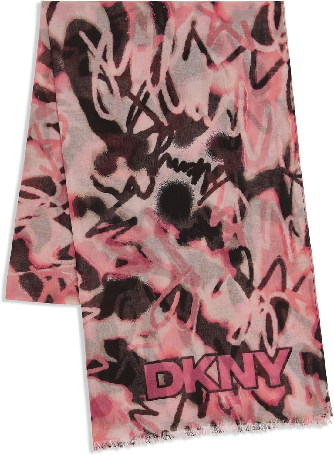 image:imageDKNY Womens Lightweight Printed Oversized Pashmina ScarfCoral Crush