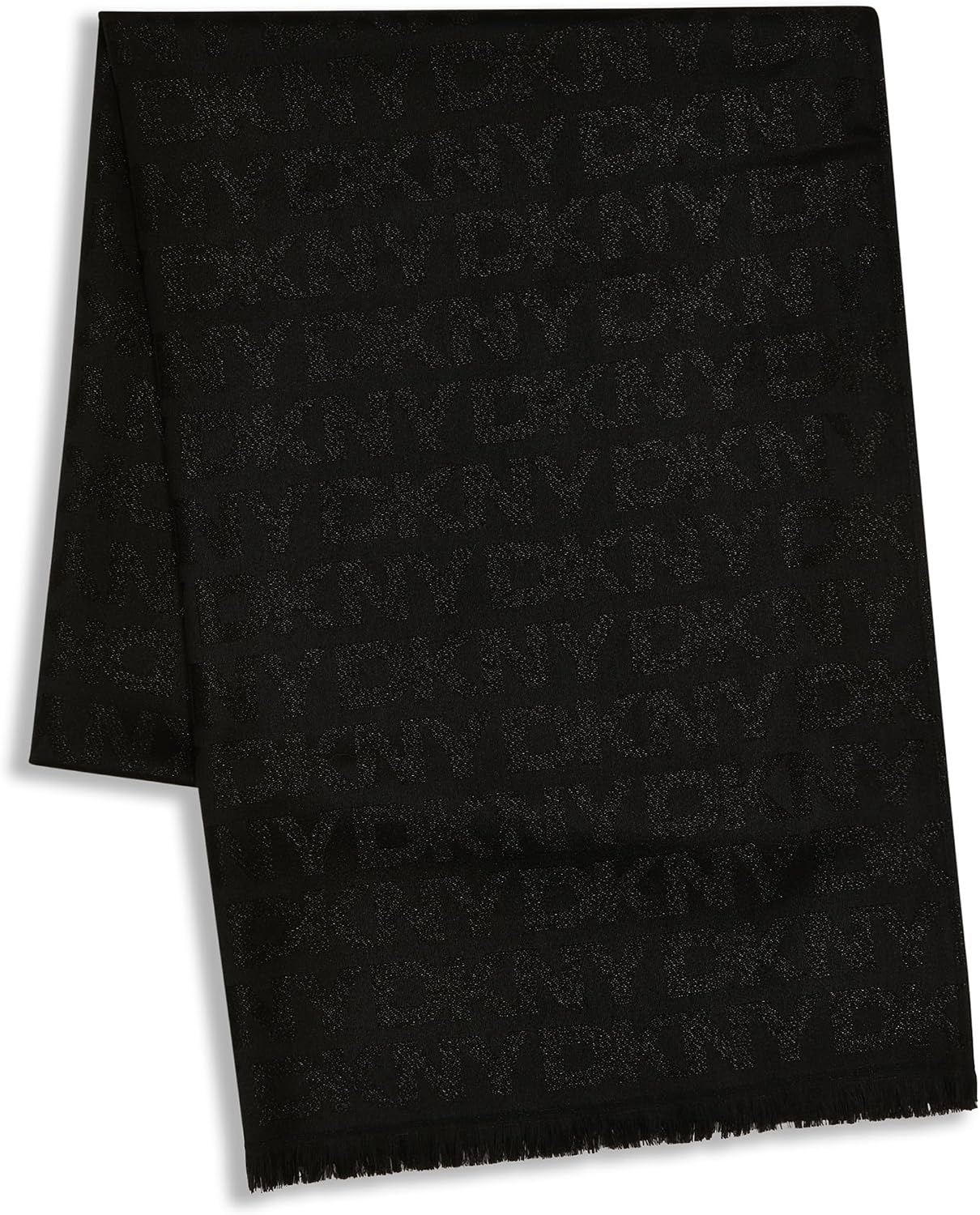 image:imageDKNY Womens Logo Metallic Pashmina ScarfBlack