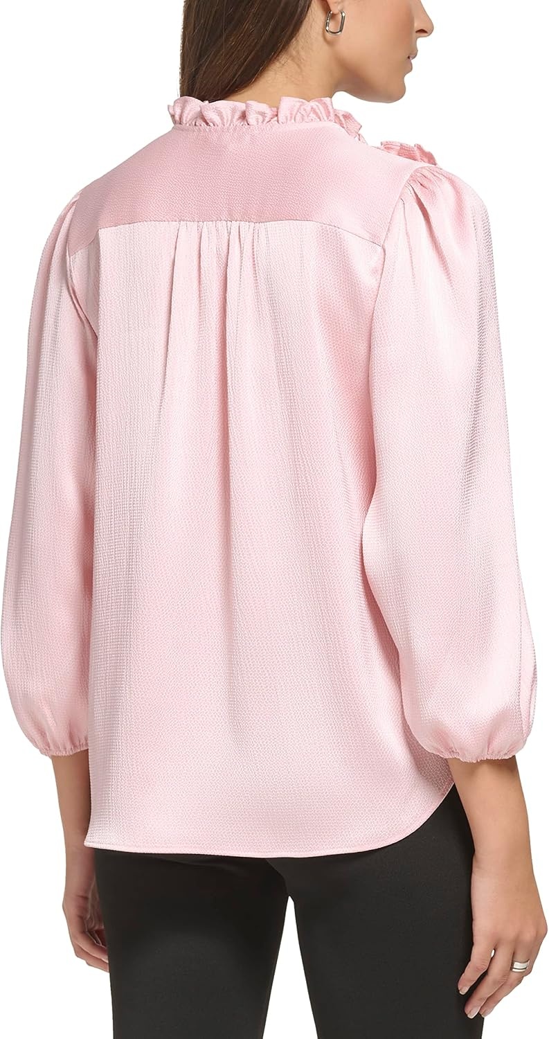 image:imageDKNY Womens Long Balloon Sleeve BlouseRose Quartz